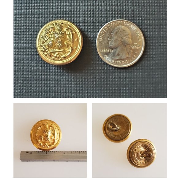 Antique & Vintage Gold-Toned Buttons, 2 Pairs - Picture 5 of 5